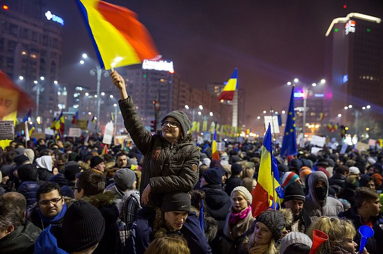 Massenproteste in Bukarest Anfang 2017