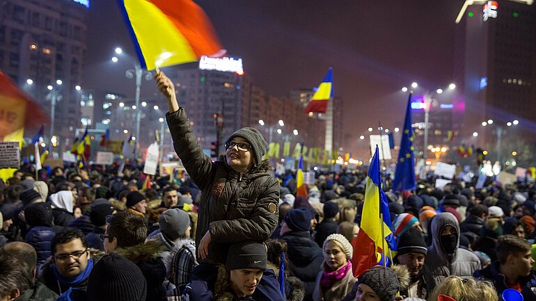 Massenproteste in Bukarest Anfang 2017